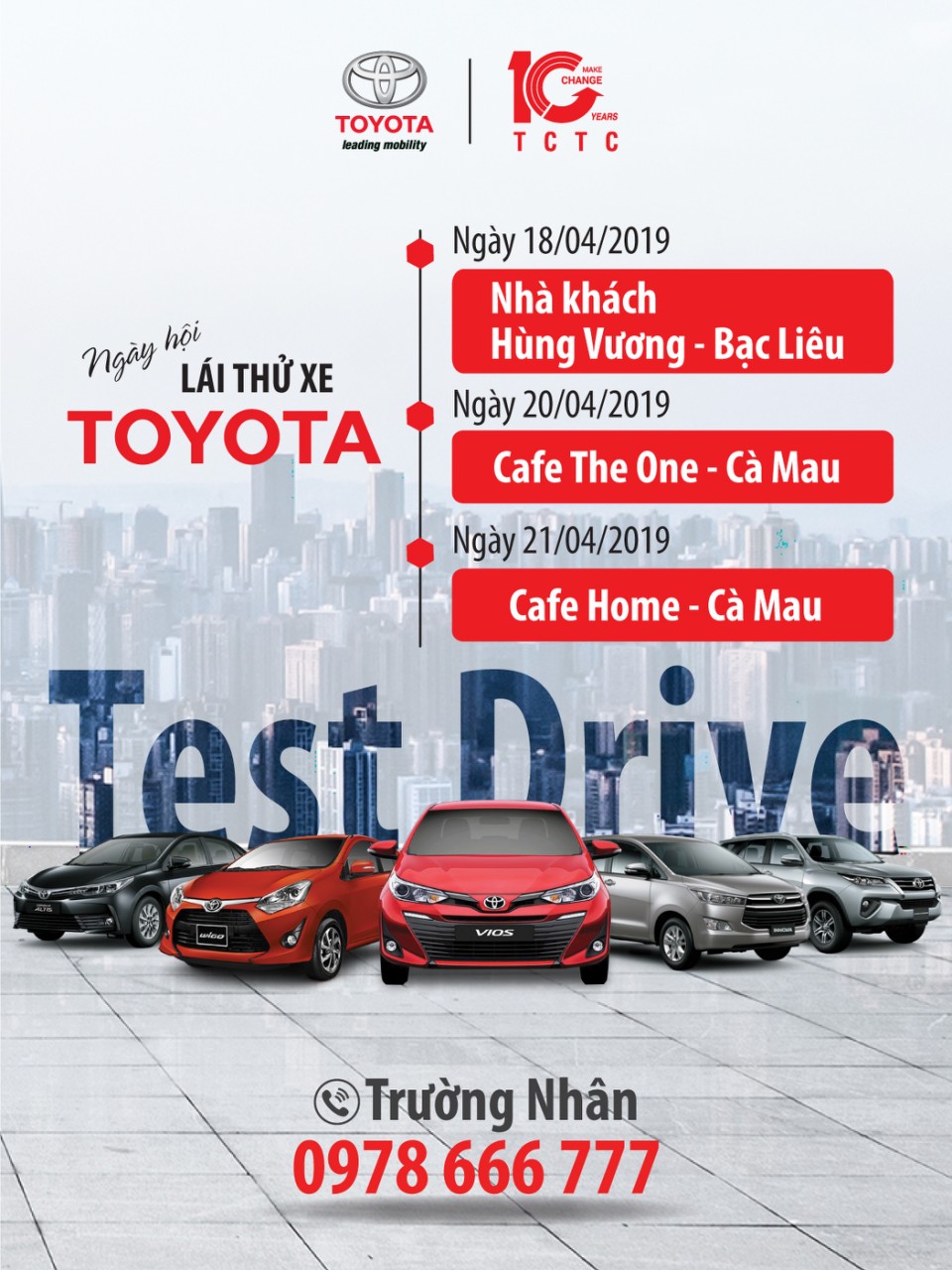Ngày hội bảo dưỡng, lái thử xe chỉ có tại Toyota Cần Thơ